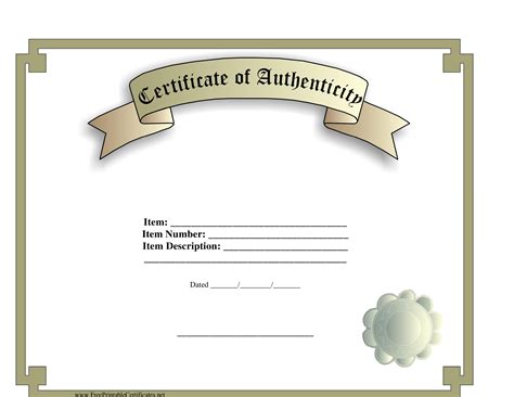 Certificate Of Authenticity Of An Art Print In 2019 with Blank Adoption