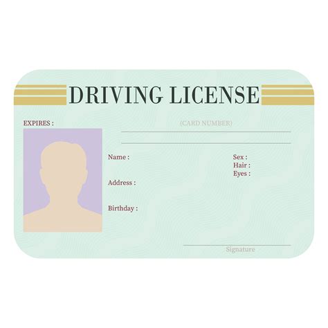 Blank Driver's License Template for Kids Driving License