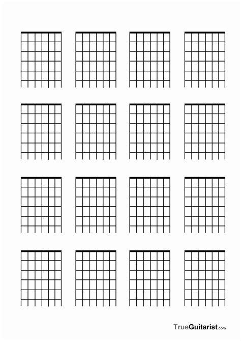 Printable Guitar Chord Chart Blank Sheet and Chords Collection