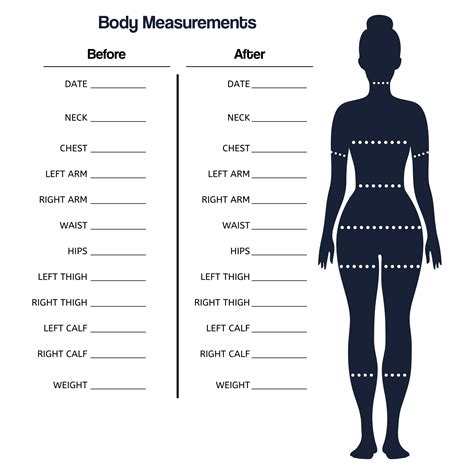 Woman Body Measurement & Sizing Chart printable pdf download