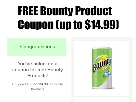 15 Coupons 2/1 Bounty Paper Towel of 15+ 2/8/2020