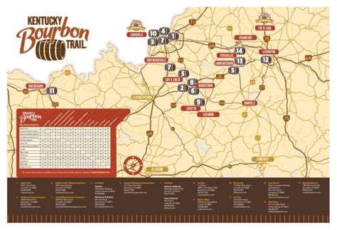 bourboun trail Bourbon trail, Kentucky bourbon trail, Bourbon trail map