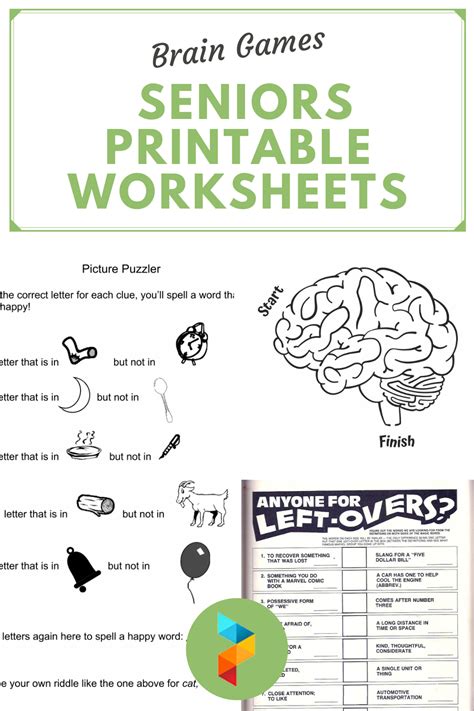 Printable+Brain+Teaser+Worksheets+Adults Printable word games, Brain