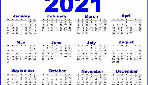 Free Printable Calendar 2021 UK - Blue - Hipi.info
