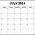 printable calendar template july 2023