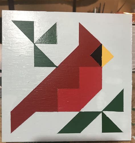 Made another cardinal barn quilt...stuck to simple shapes around. This