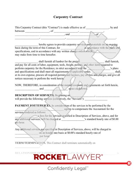 Printable Carpentry Contract Template: A Must-Have Tool For Your Business