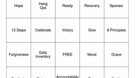 Printable Celebrate Recovery Worksheets