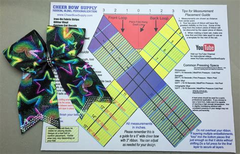 Cheer Bow Template Mat And Graphic Placement Guide Etsy Cheer bows