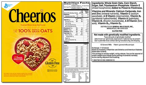 Printable Cheerios Nutrition Label: What You Need To Know