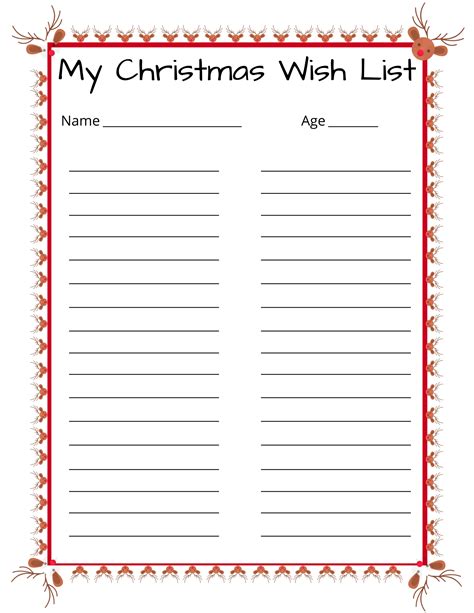 Christmas Gift Lists Christmas gift list, Christmas list printable