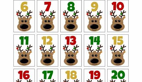 Printable Christmas Numbers 1-50