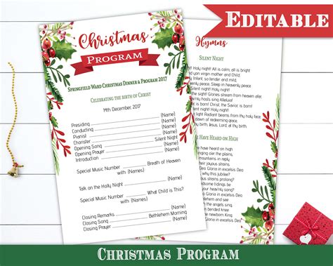 Christmas Program Information and Schedule Trinity Nursery News