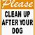 printable clean up after your dog sign