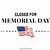 printable closed for memorial day sign