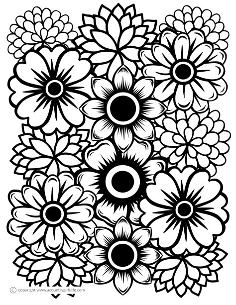 Print & Download Some Common Variations of the Flower Coloring Pages