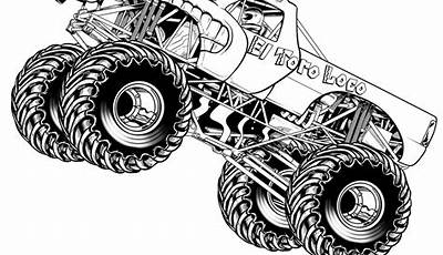 Printable Coloring Pages Monster Trucks