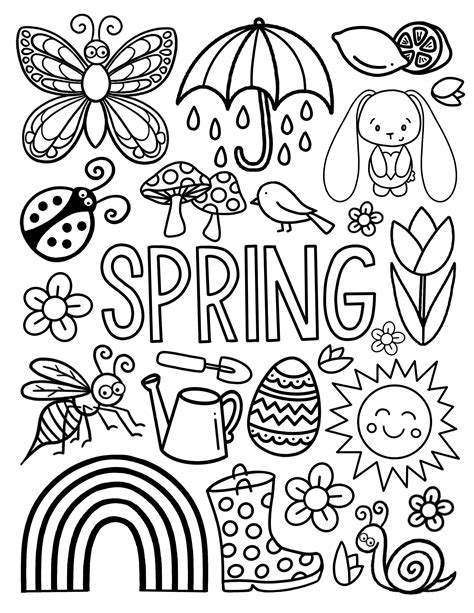 Printable Coloring Pages Of Spring