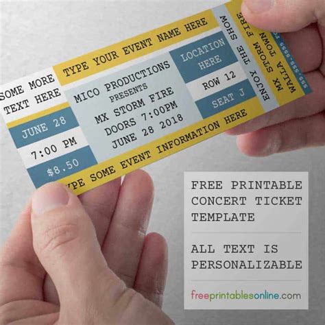 Printable Christmas Gift Concert Ticket Template Gift Voucher Present