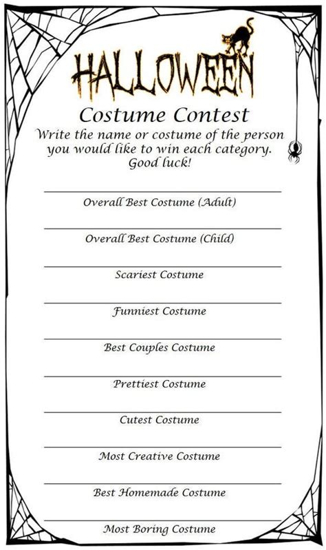 Costume Contest Award Printables Halloween costume awards, Halloween