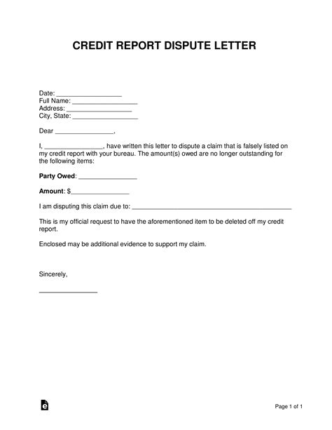 Credit Dispute Letter Template Pdf Fill Online, Printable, Fillable