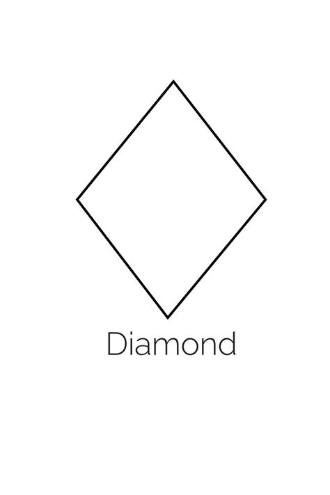 diamond Coloring Page for Kids Free Simple Shapes Printable Coloring