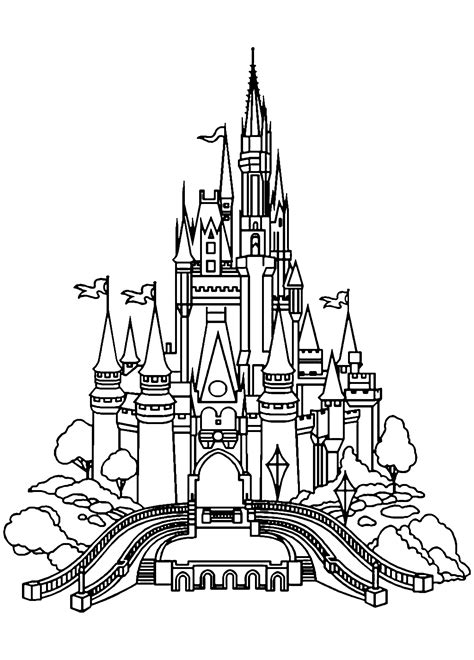 Disneyland castle Return to childhood Adult Coloring Pages