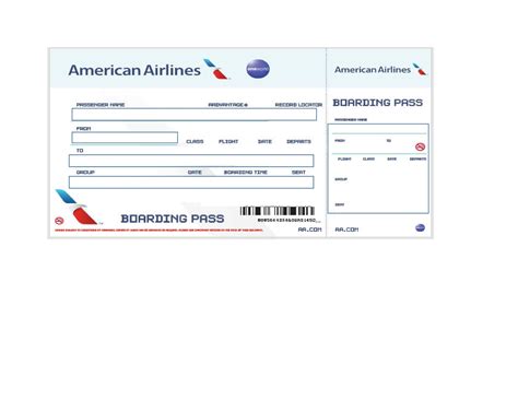 Printable Fake Airline Ticket Template Free