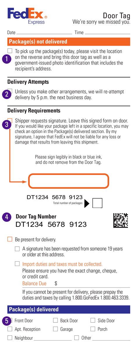 FedEx Door Tag FedEx Canada