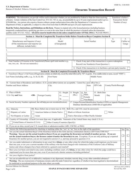 Download ATF Form 4473 for Free Page 5 FormTemplate