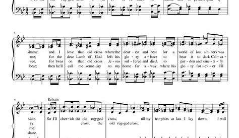 Printable Free Printable Printable The Old Rugged Cross Sheet Music