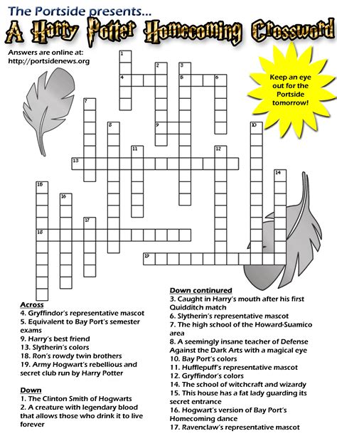 Crosswords Crossword Puzzle Printable Hard Harry Potter Puzzles