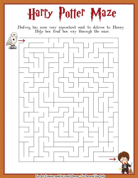 Printable Harry Potter Maze