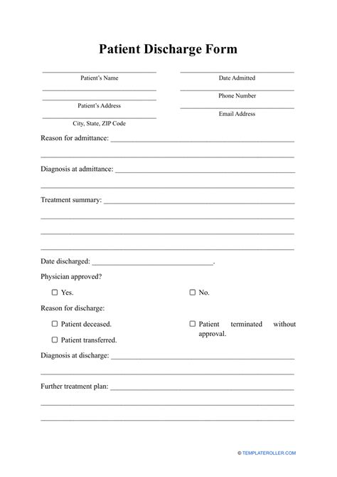 Top Hospital Discharge Form Templates free to download in PDF format