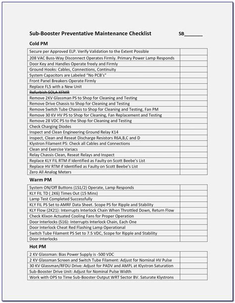 Hotel Maintenance Checklist Template Excel Templates2 Resume Examples