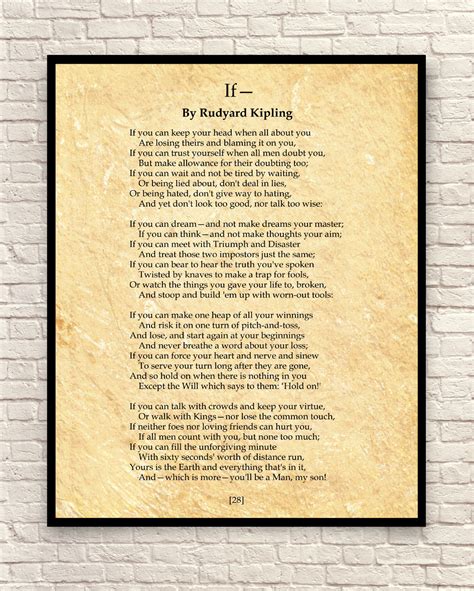 Printable Rudyard Kipling If poem Etsy