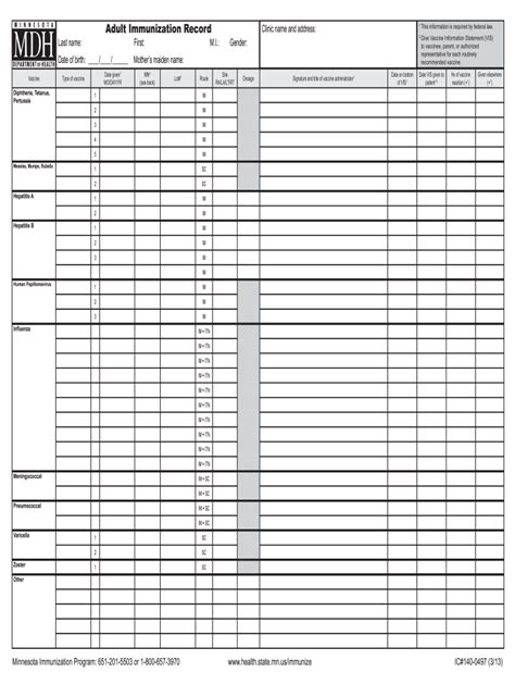 Immunizaation Record Fill Out and Sign Printable PDF Template signNow