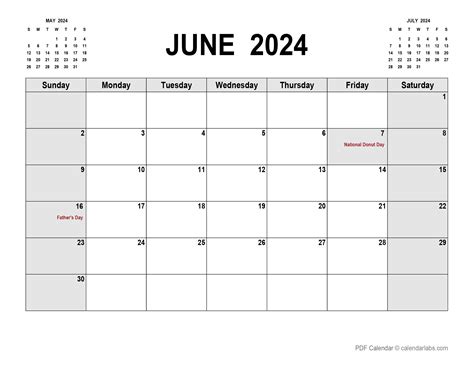 Printable June 2024 Calendar Pdf