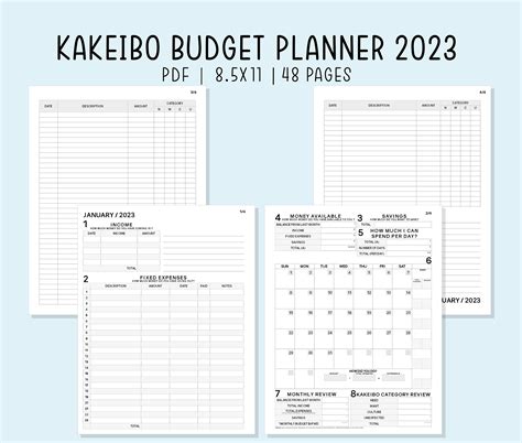 Kakeibo Budget Planner Printable Pdf Inserts Digital File Etsy 日本