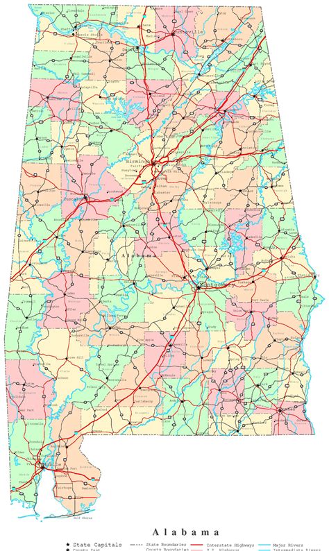 Alabama State Maps USA Maps of Alabama (AL)