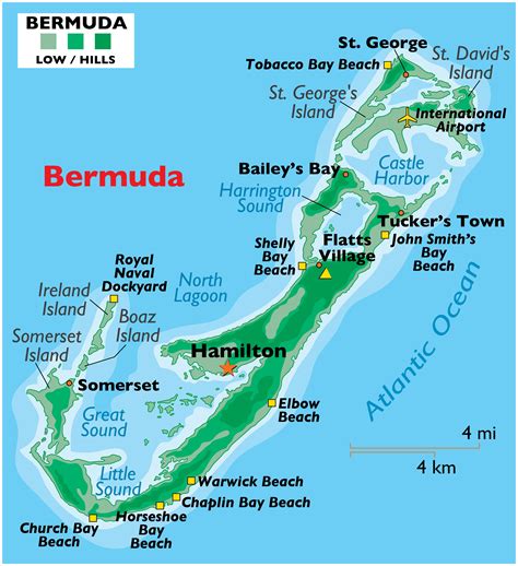 Detailed road map of Bermuda. Bermuda detailed road map