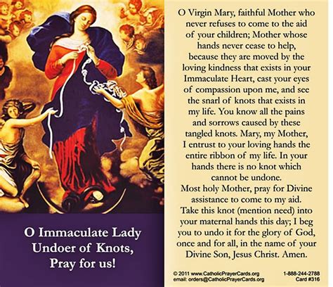 Printable Mary Undoer Of Knots Prayer: A Guide To Finding Peace And Strength