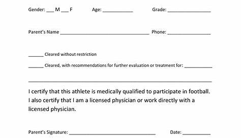 Printable Medical Clearance Form For Surgery
