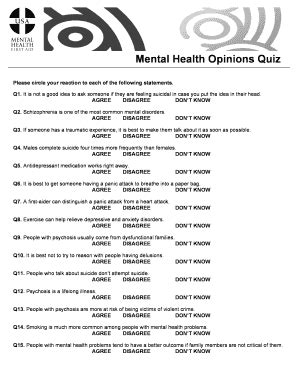 Printable Mental Health Trivia Questions And Answers