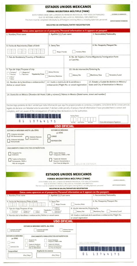Printable Mexico Immigration Form