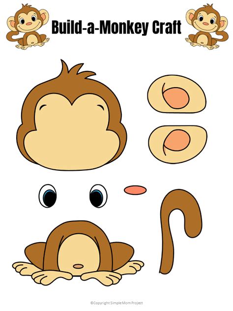 Easy BuildaMonkey Craft for Kids with FREE Template Monkey crafts