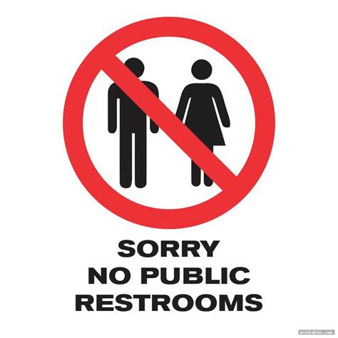 Printable No Public Restroom Sign: Ensuring Cleanliness And Safety