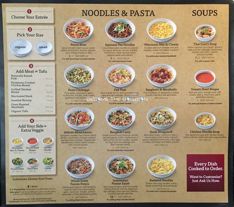 Noodles And Company Printable Menu
