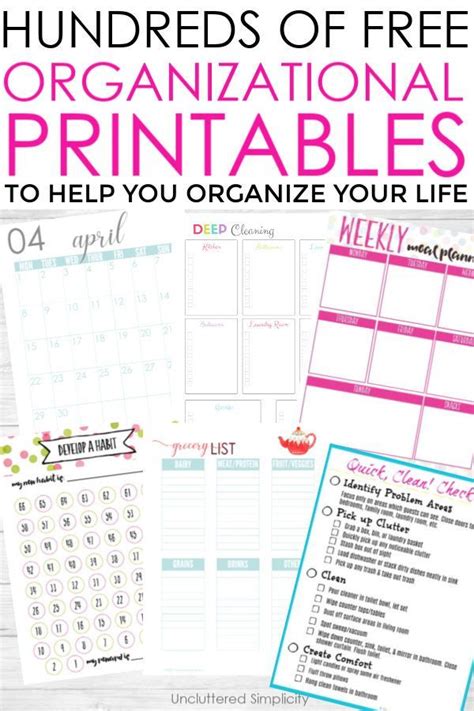 13 Free Organization Printables That Will Change Your Life Free