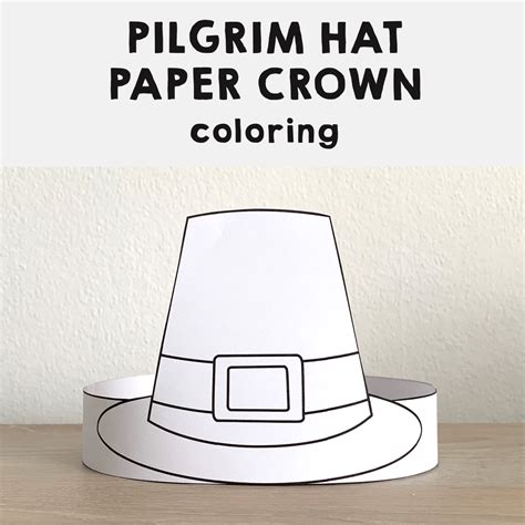 5 inch Pilgrim Hat TemplateThanksgiving CraftsPrintable Etsy